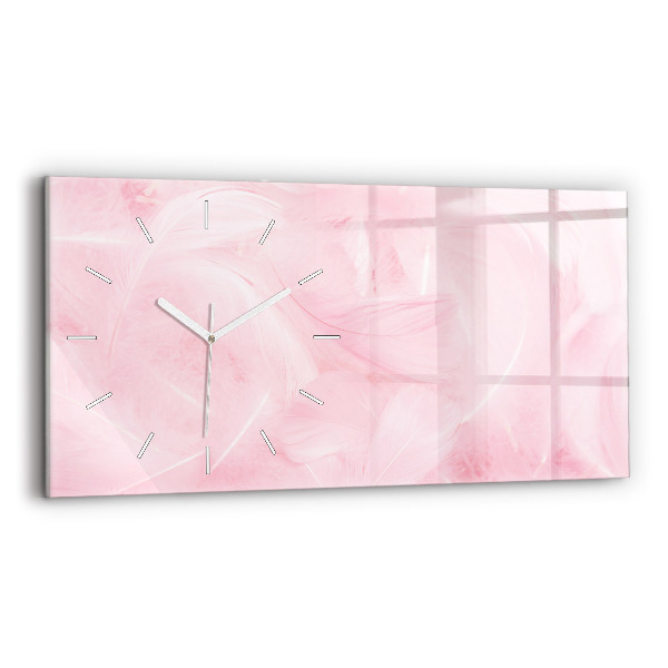 Horizontal wall clock Feathers abstract