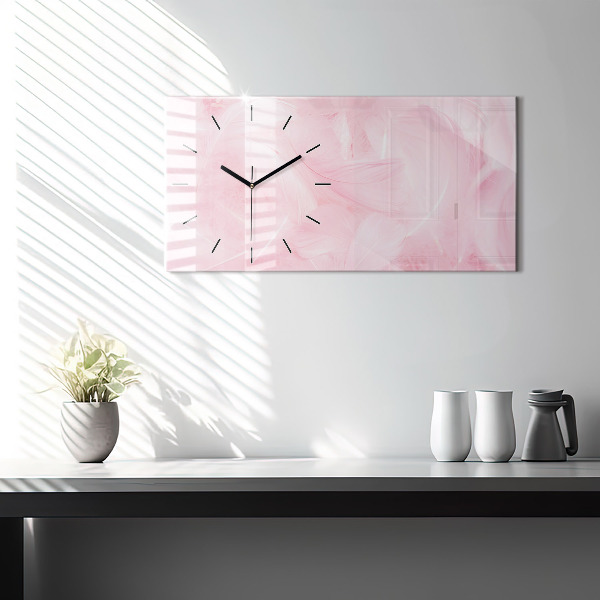 Horizontal wall clock Feathers abstract