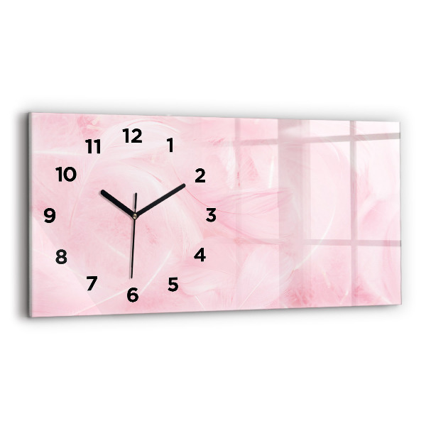 Horizontal wall clock Feathers abstract