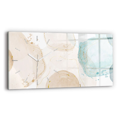 Horizontal wall clock Watercolor stains