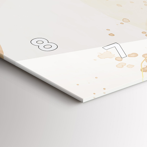 Horizontal wall clock Watercolor stains