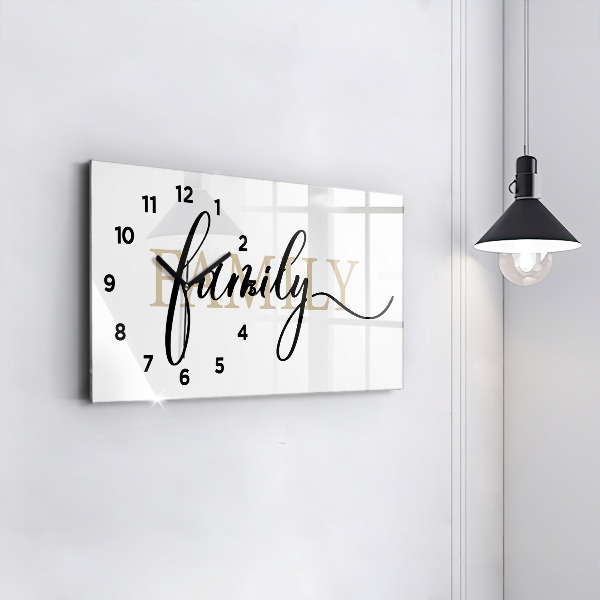 Horizontal wall clock The inscription Family