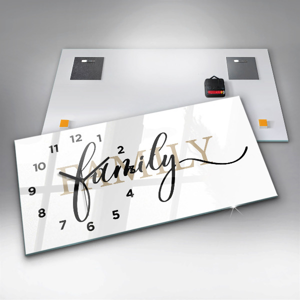 Horizontal wall clock The inscription Family