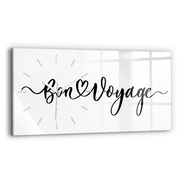 Horizontal wall clock The inscription Bon voyage