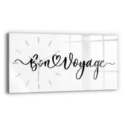 Horizontal wall clock The inscription Bon voyage