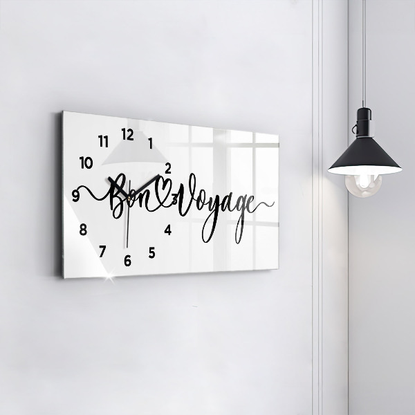 Horizontal wall clock The inscription Bon voyage