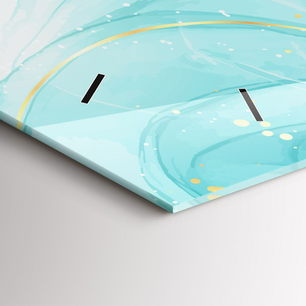 Horizontal wall clock Abstract marble