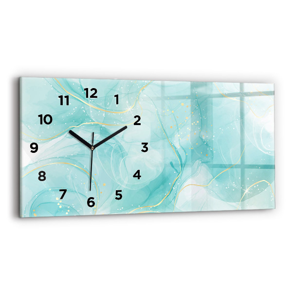 Horizontal wall clock Abstract marble