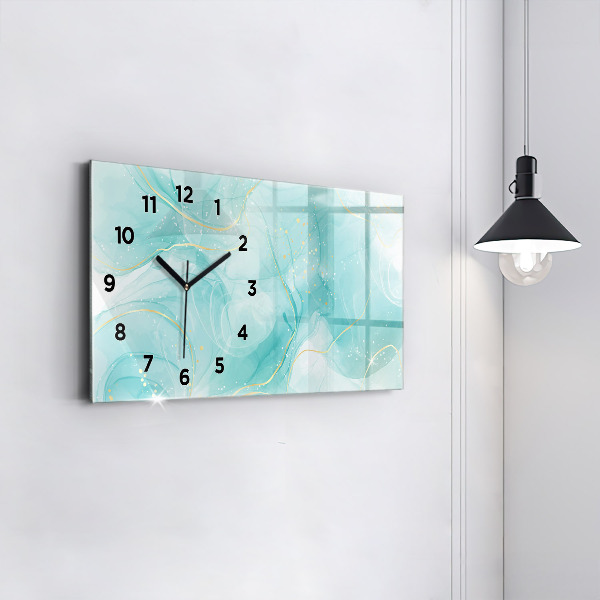 Horizontal wall clock Abstract marble