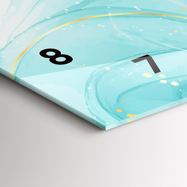 Horizontal wall clock Abstract marble