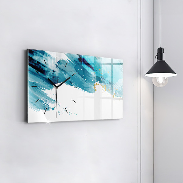 Horizontal wall clock Brush strokes