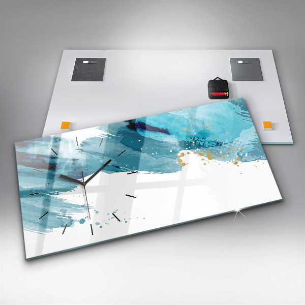 Horizontal wall clock Brush strokes