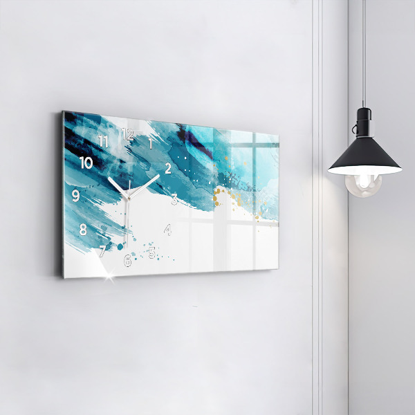 Horizontal wall clock Brush strokes