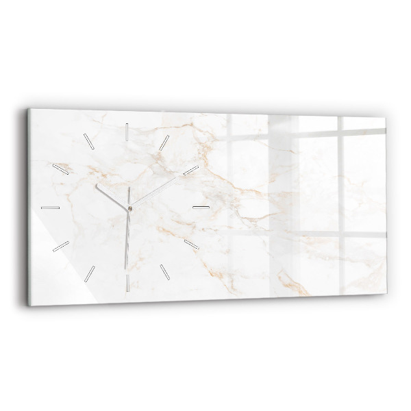 Horizontal wall clock Elegant marble