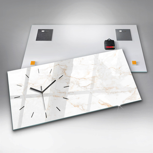Horizontal wall clock Elegant marble