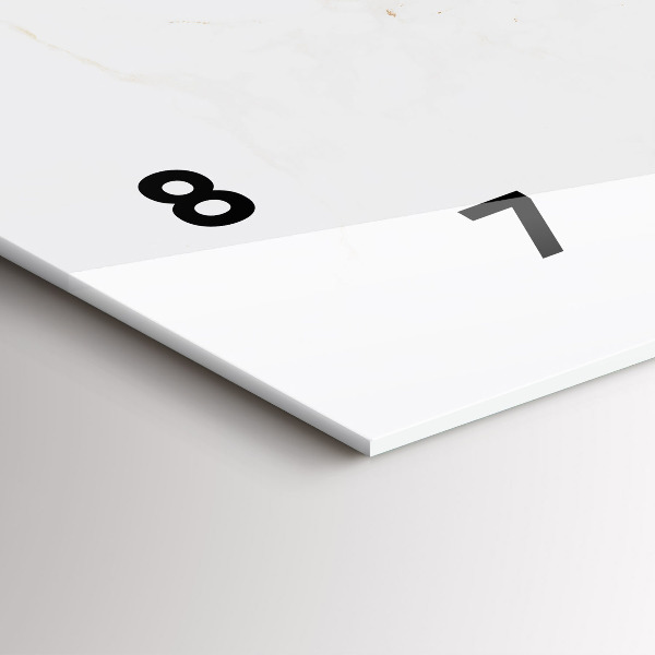 Horizontal wall clock Elegant marble