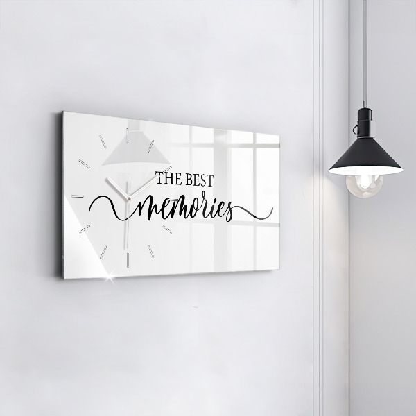 Horizontal wall clock The inscription Memories