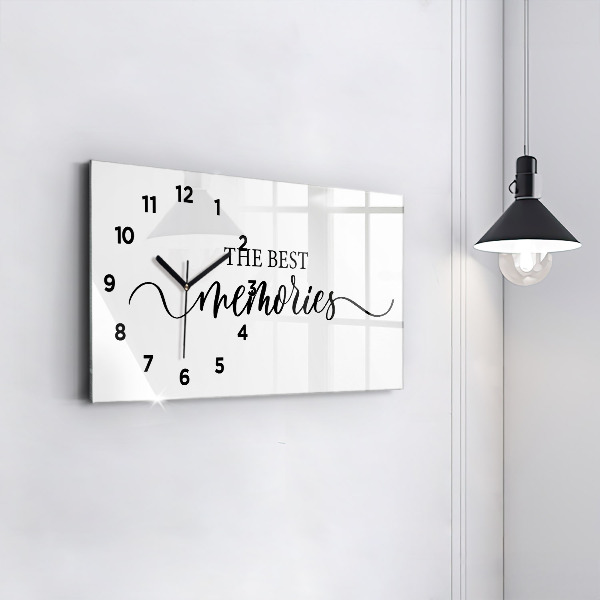 Horizontal wall clock The inscription Memories