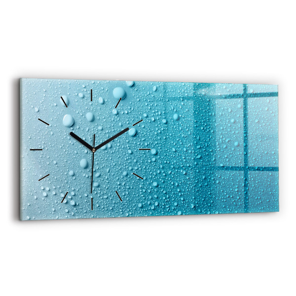 Horizontal wall clock Drops of water