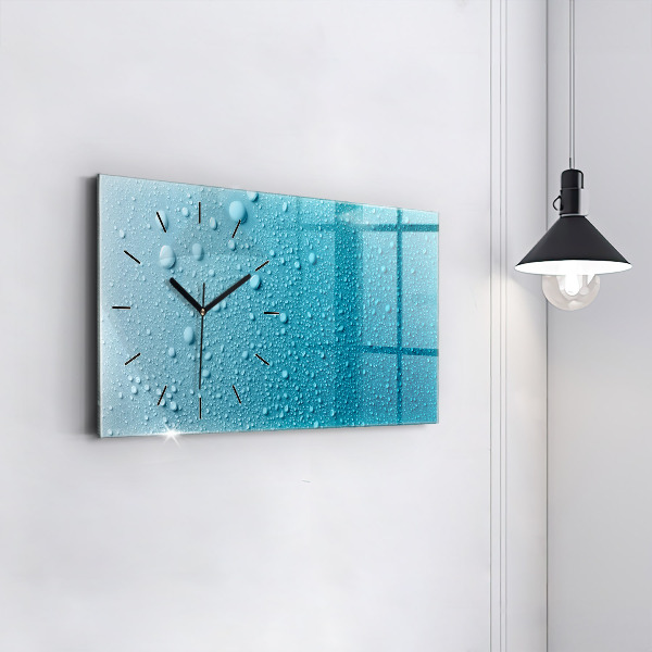 Horizontal wall clock Drops of water