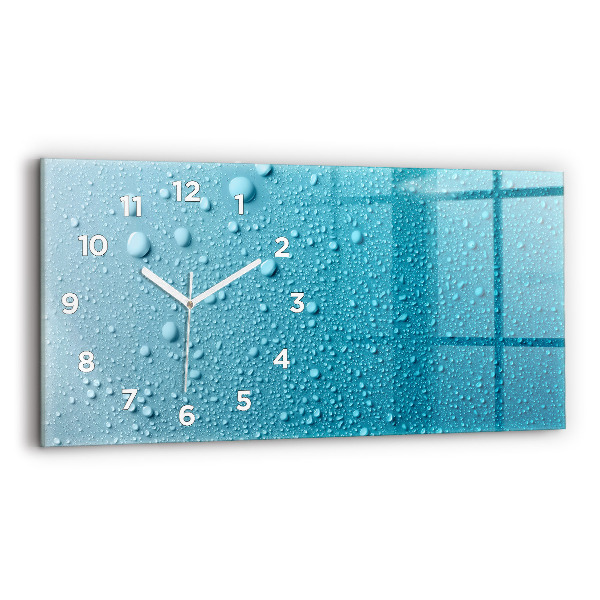 Horizontal wall clock Drops of water