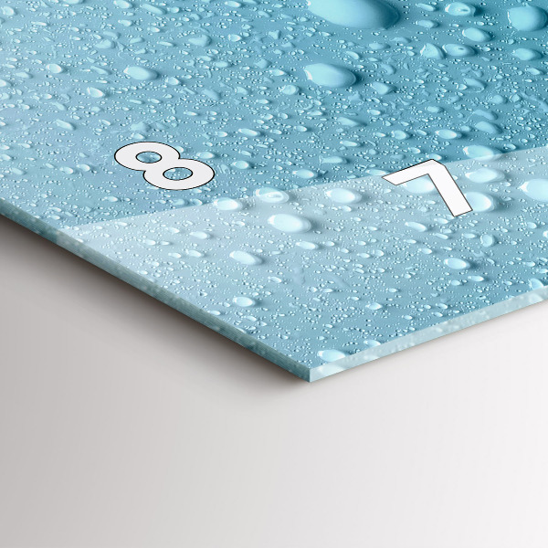 Horizontal wall clock Drops of water