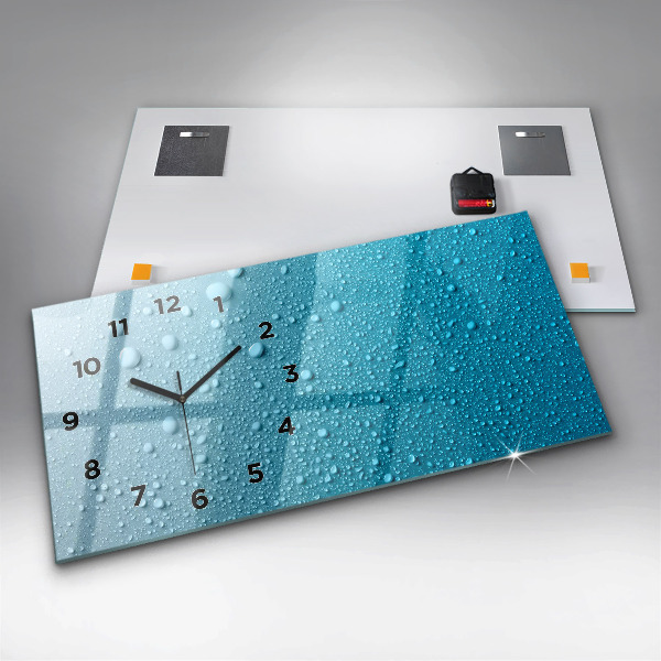 Horizontal wall clock Drops of water