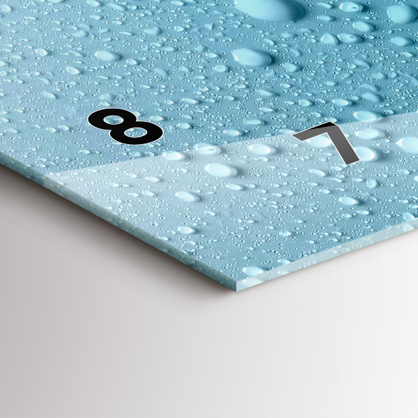 Horizontal wall clock Drops of water