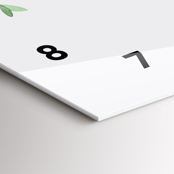 Horizontal wall clock Plant leaves