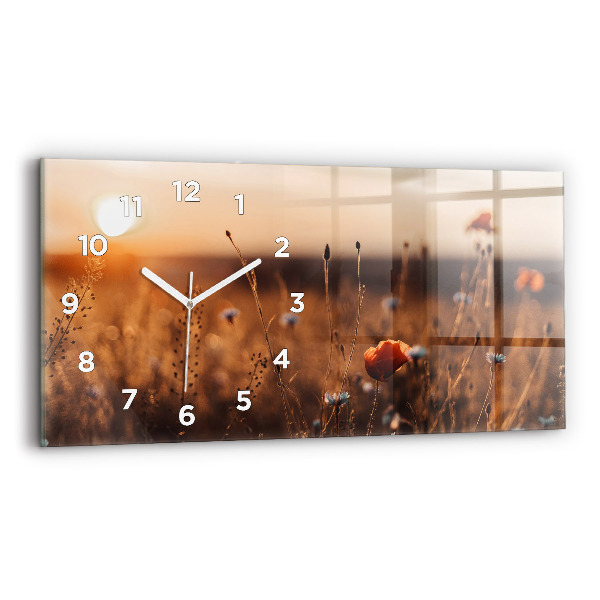 Horizontal wall clock Field sunrise
