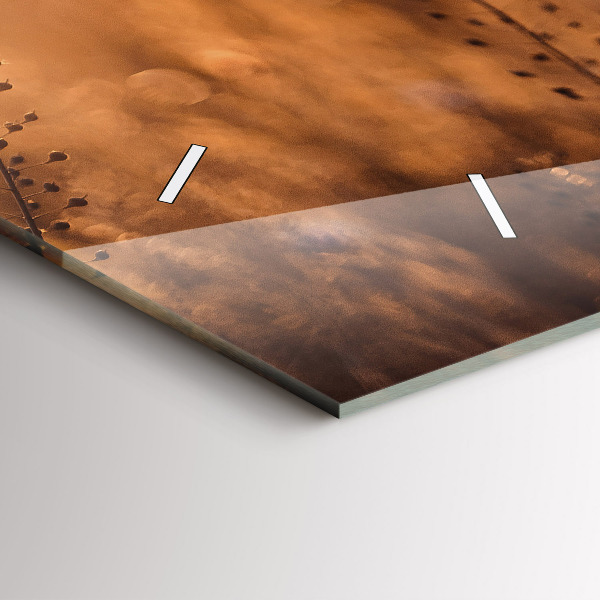 Horizontal wall clock Field sunrise