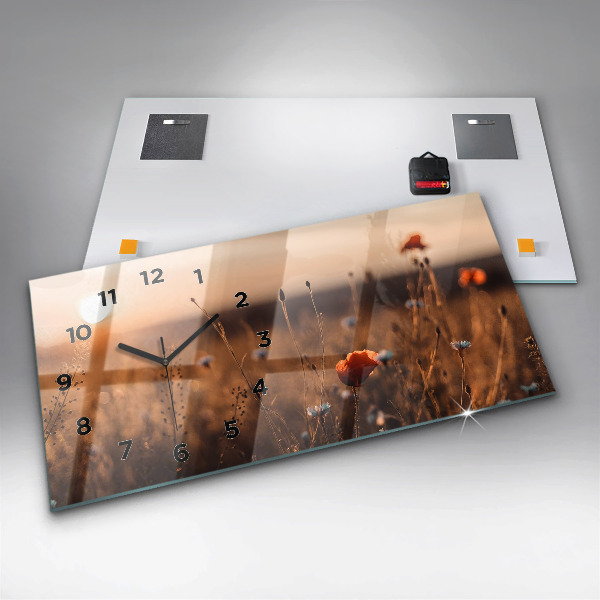 Horizontal wall clock Field sunrise