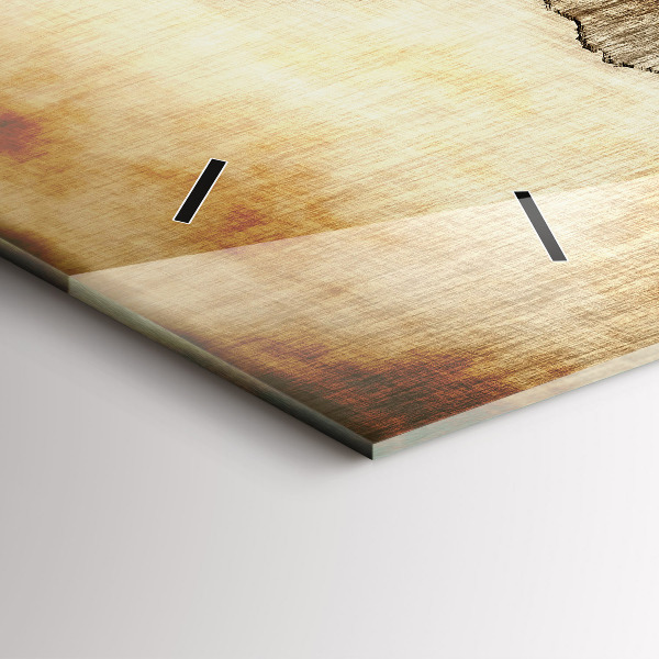 Horizontal wall clock Old world map