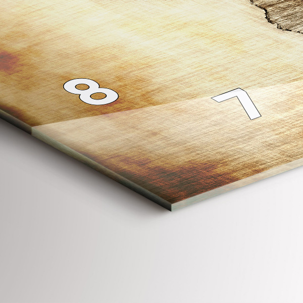 Horizontal wall clock Old world map