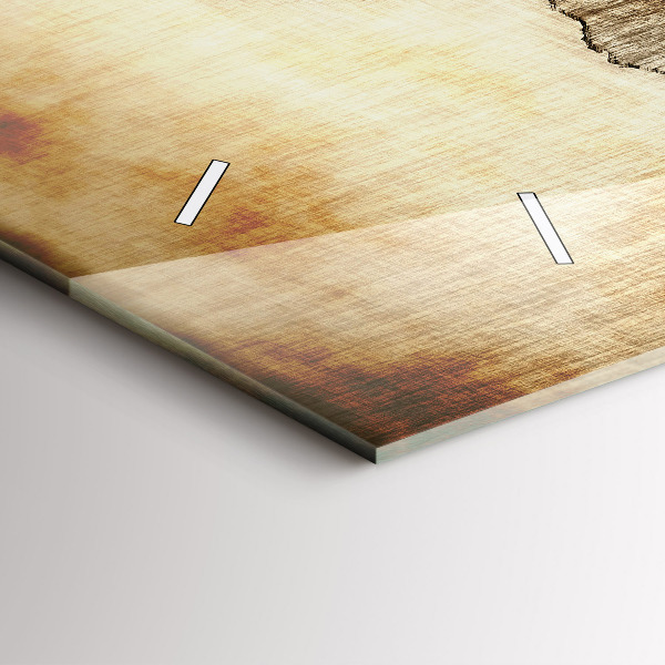 Horizontal wall clock Old world map