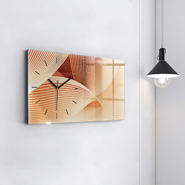 Horizontal wall clock Waves abstract pattern