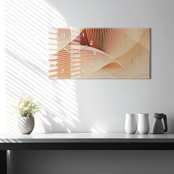 Horizontal wall clock Waves abstract pattern