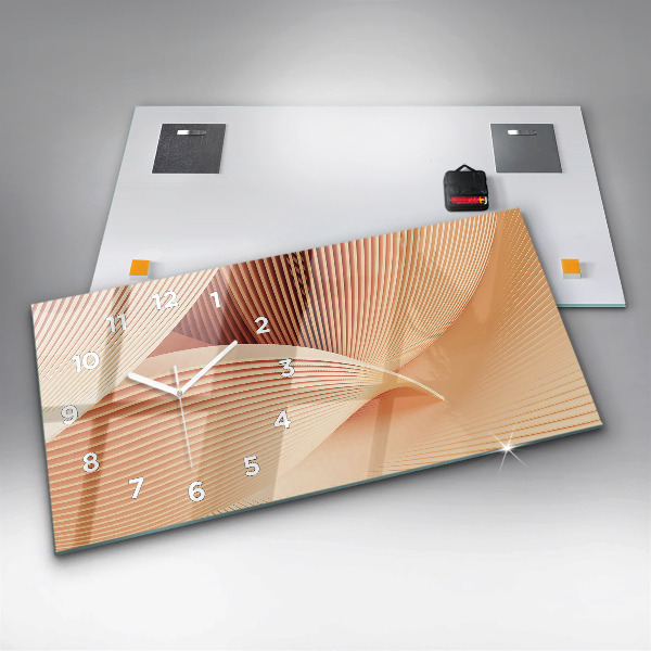 Horizontal wall clock Waves abstract pattern