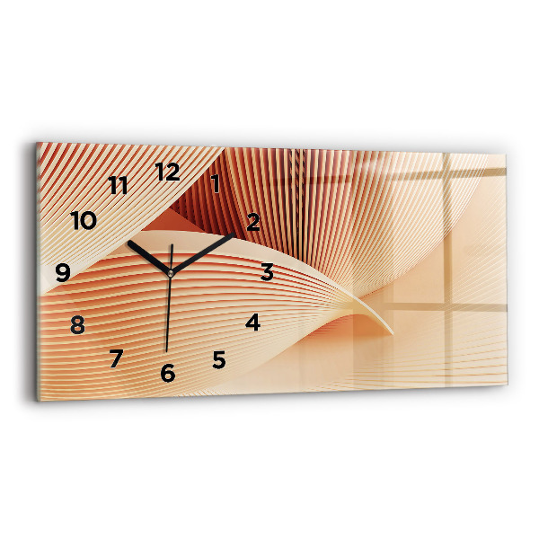 Horizontal wall clock Waves abstract pattern