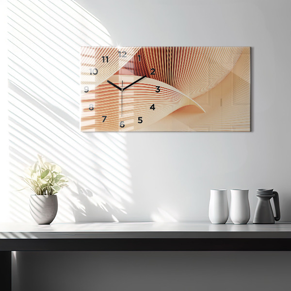 Horizontal wall clock Waves abstract pattern