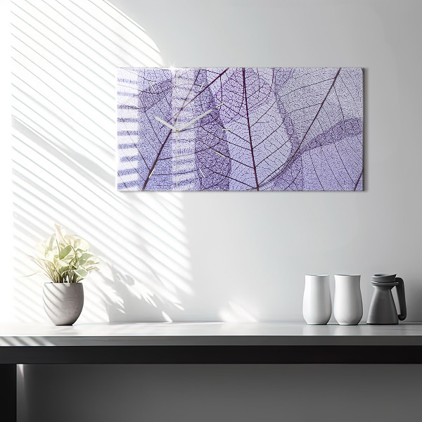 Horizontal wall clock Leaves nature