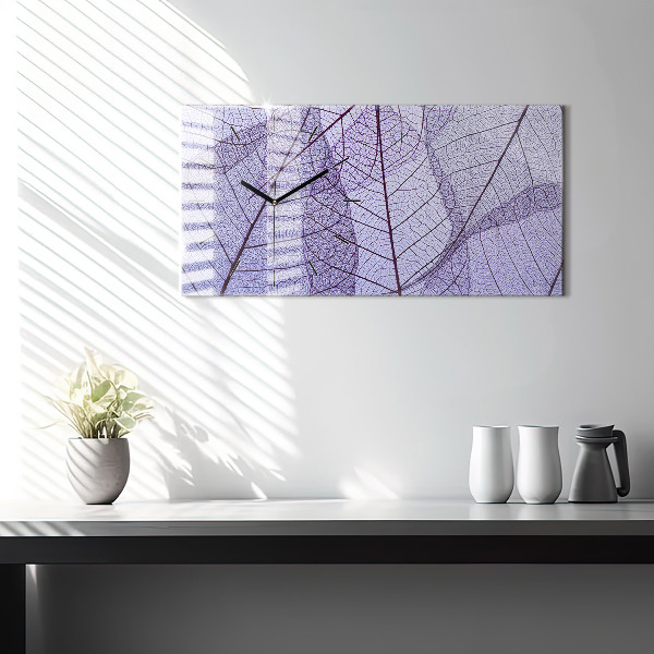 Horizontal wall clock Leaves nature