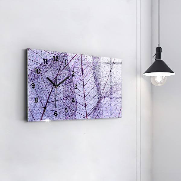 Horizontal wall clock Leaves nature