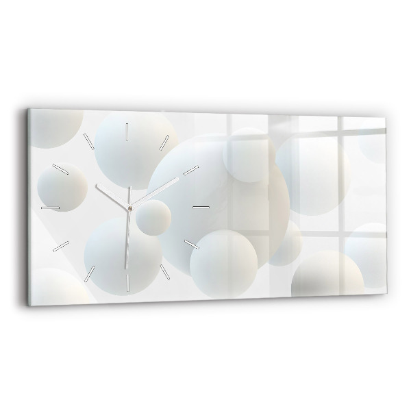 Horizontal wall clock Balls abstract