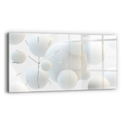 Horizontal wall clock Balls abstract
