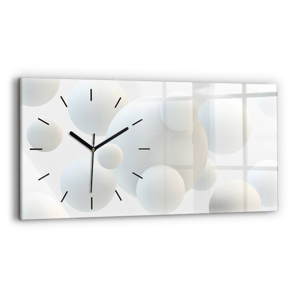 Horizontal wall clock Balls abstract