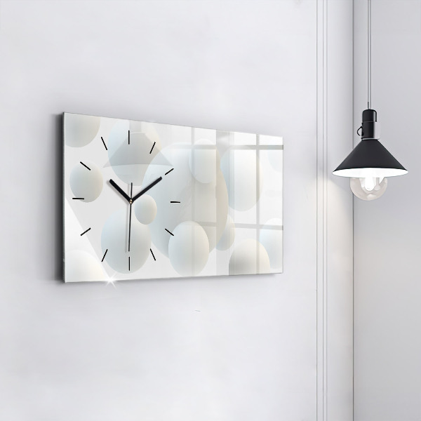 Horizontal wall clock Balls abstract