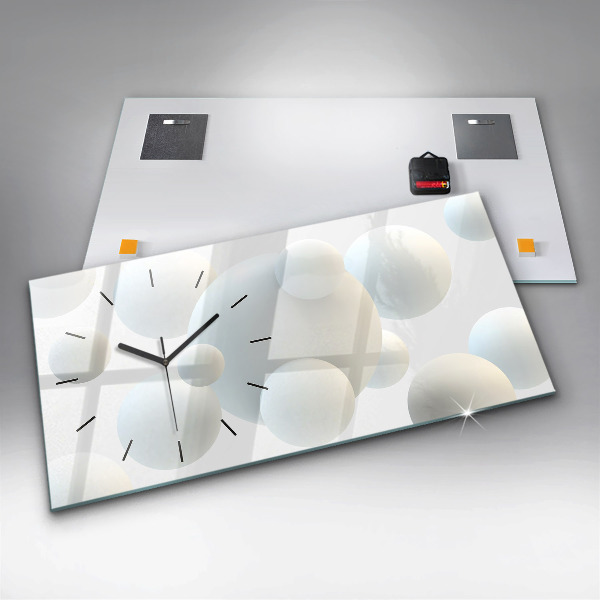 Horizontal wall clock Balls abstract