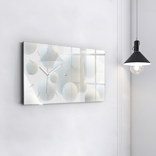 Horizontal wall clock Balls abstract