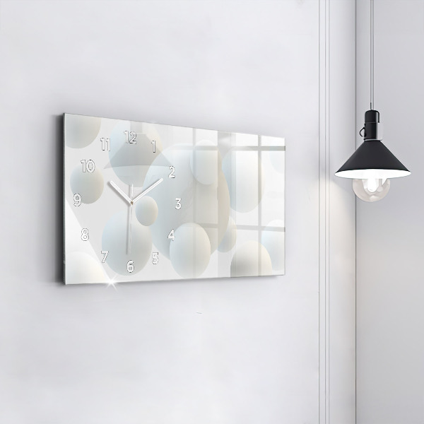 Horizontal wall clock Balls abstract